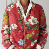 Rosa | Cardigan Vintage a Fiori con Bottoni