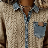 Cira | Camicia in maglia stile patchwork