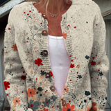 Viola | Cardigan Vintage a Fiori con Bottoni
