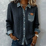 Cira | Camicia in maglia stile patchwork