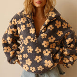 Valeria | Maglione in pile teddy con motivo floreale