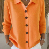 Melanie | Cardigan con colletto da camicia e bottoni